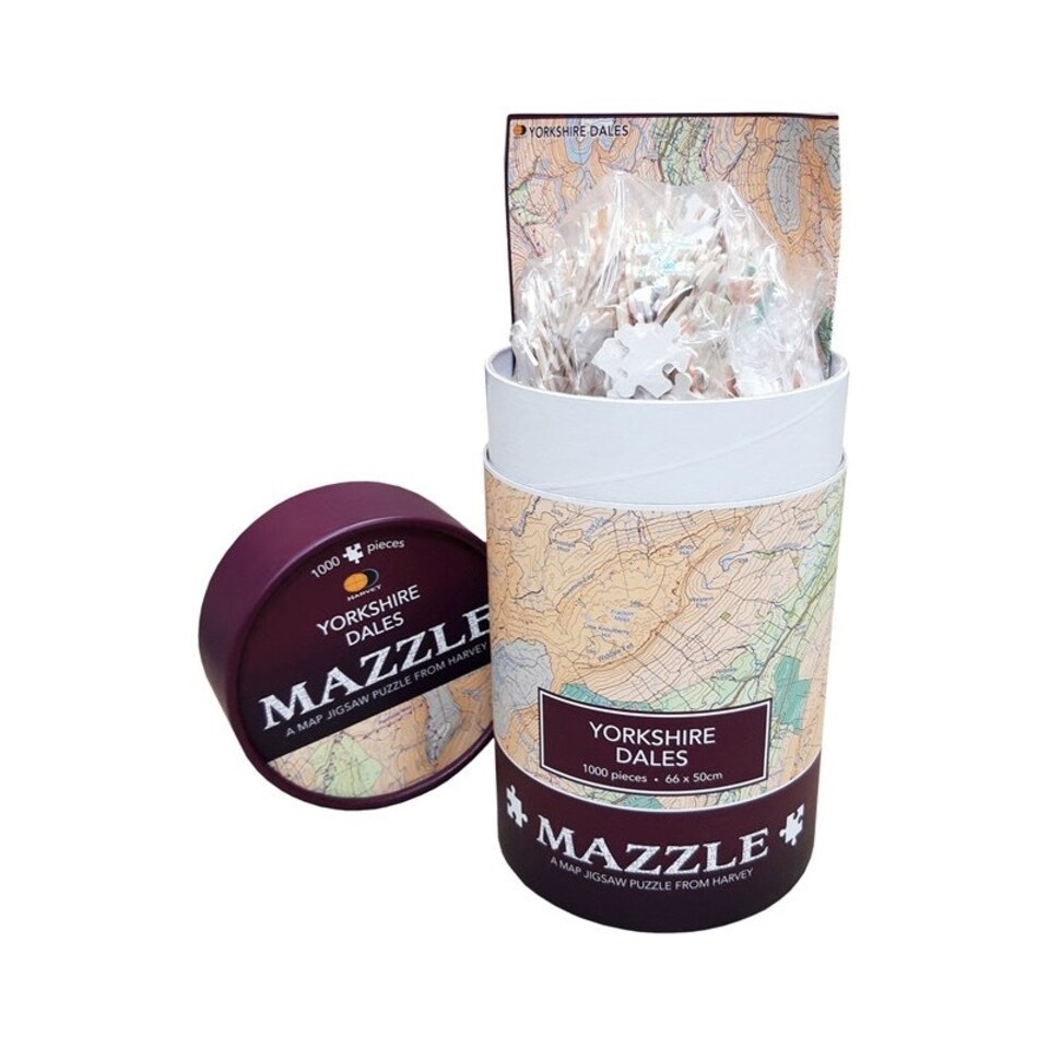 image 1 of Harvey Yorkshire Dales Mazzle Map Jigsaw Puzzle 1000pcs