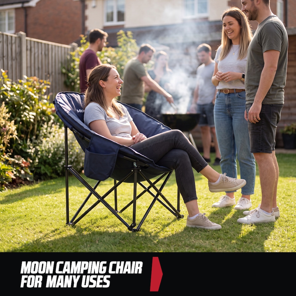 image 1 of MoverX Lightweight Moon Camping Chair - Capacity 150kg, Blue