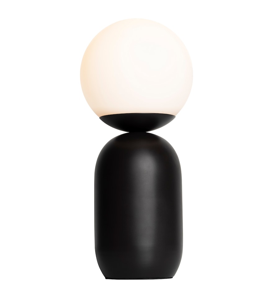image 1 of Nordlux Notti Indoor Table Lamp Black Metal E14 Hand Blown Glass - Mains Powered, IP20 | Black | Mocha
