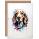 image 1 of Beagle Dog Lovers Gift Watercolour Pet Portrait Art Card