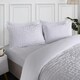 image 3 of OHS Luxury Geometric Seersucker Duvet Quilt Bedding Set, Super King - White