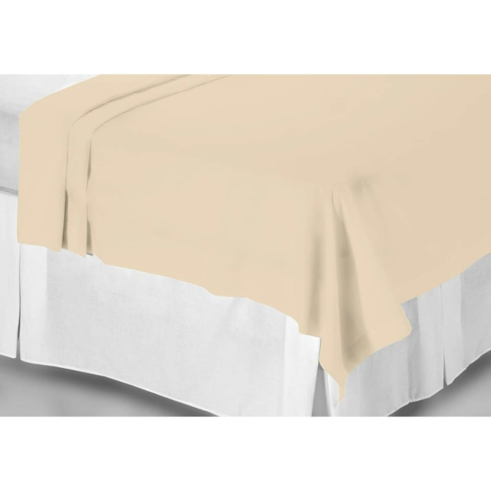 image 1 of Belledorm 200 Thread Count Egyptian Cotton Flat Sheet - Papyrus - Single
