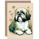 image 1 of Dog Lover Shih Tzu and Daisies Spring Flowers Floral Greeting Card