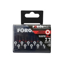 Forgefix Forgefast Torx Compatible Impact Bit Set, 12 Piece - Black Phosphate - One Size