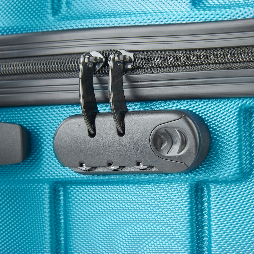 image 1 of VonHaus 3pc Teal Luggage Set, 360° Silent Spinner Wheels Blue