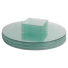 Harbour Housewares 12 Piece Round Glass Placemats & Coasters Set - 30cm - Clear | Clear | Clear