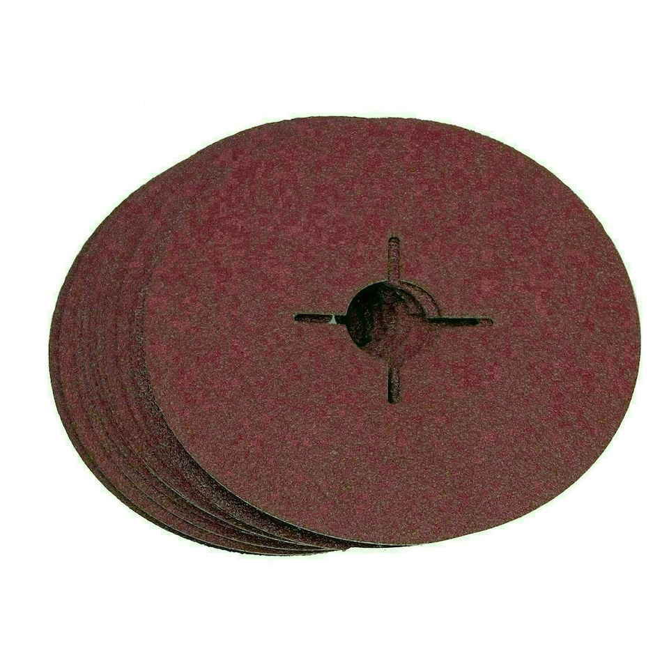 image 1 of 115mm Fibre Sanding Discs 60 Grit Medium Disc For 4-1/2" Backing Pad 10 Pack