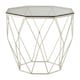 image 1 of Octagonal End Table With Brushed Nickel Base,Boutique Geometric Side Table,Accent Table For Home Decor Silver