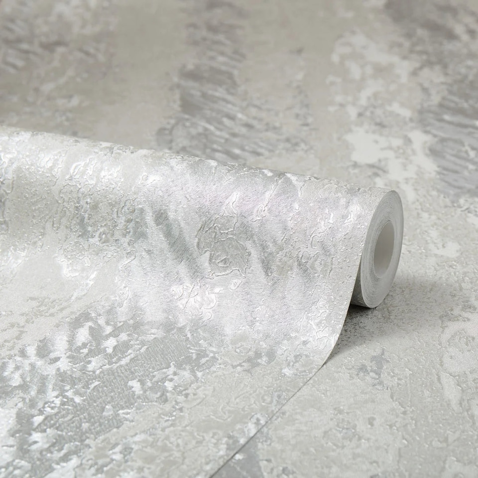image 1 of Nova Metallic Wallpaper in Cool Grey and Silver | Grey | Cool Grey and Silver | 53cm x 10m