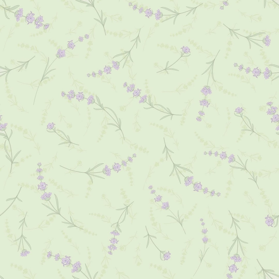 image 1 of Lavender Cascade Wallpaper in Sage Multi