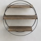 image 9 of Industrial Wooden 3 Tier Round Floating Shelf Brown | One Size