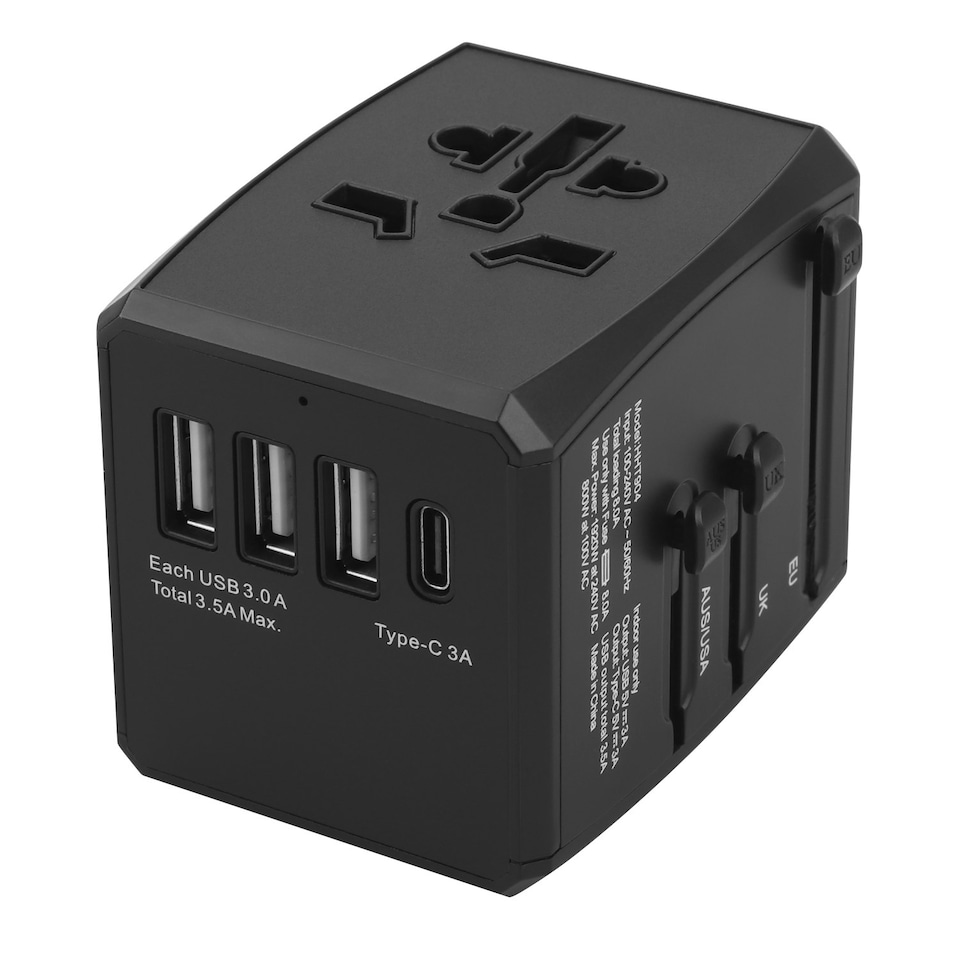 image 1 of World Travel Adaptor with USB Ports - UK EU AU US Universal Plug - Daffodil WAP150