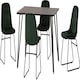 image 4 of Marlow Dining Set with Lukas Chairs Black | Black Marble/Sapphire Blue