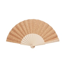 MidOcean Fanny Cork Manual Wood Handheld Fan - Beige - One Size