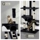 image 5 of Cat Tree Hansi - 243 to 260 cm, sisal cat scratching posts - Black/White