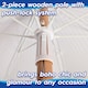 image 3 of Harbour Housewares Wooden Garden Parasol with Tassel Fringe - 1.4M - Beige Stripe | Cream | Beige Stripe
