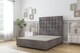 image 1 of Sloomy Alabama Slate Naples Divan Bed Base No Drawers With 26 Inch Strutted Headboard | Grey | Slate | Small Single | 1