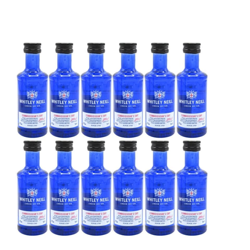 image 1 of Whitley Neill Connoisseurs Cut Gin 12x5cl Miniatures