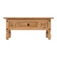 image 3 of Corona 1 Drawer Coffee Table - L61 x W100 x H45 cm - Distressed Waxed Pine Brown
