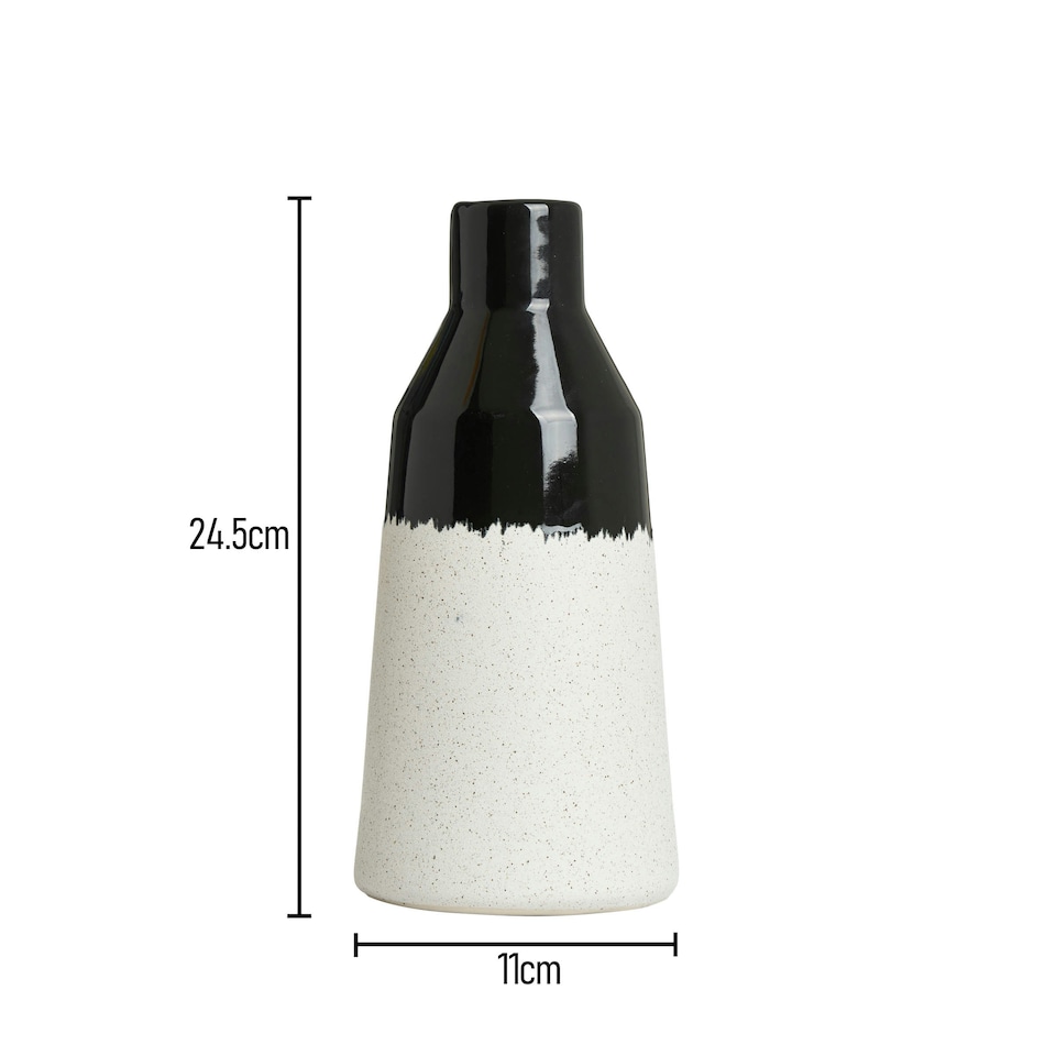 image 1 of BHS Bottle Shape Ceramic Vase, Black
