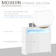 image 3 of HOMCOM Modern High Gloss RGB LED Cabinet Cupboard Sideboard Console White