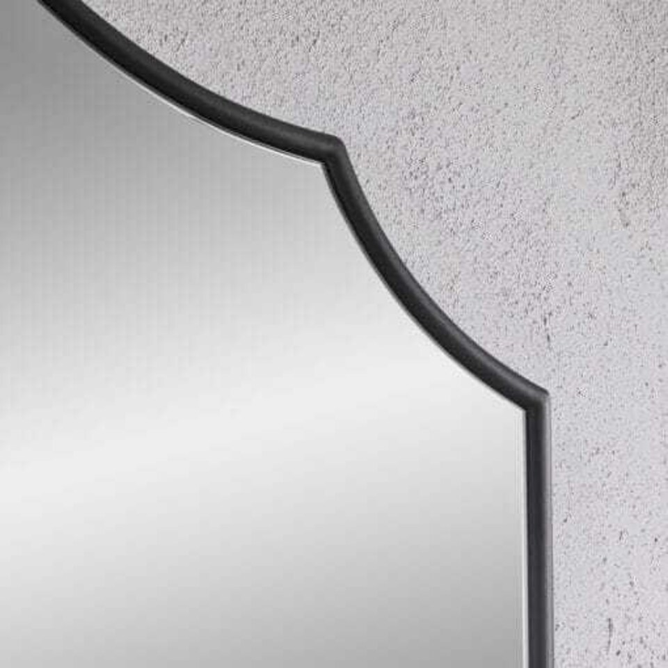 image 1 of Arcus Black Overmantle Mirror Black | H 71cm x W 94 cm x D 1.5cm