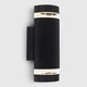 image 2 of ValueLights Black Ryston Outdoor Wall Up-Down Light with 5W Cool White Bulb