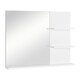 image 1 of kleankin Bathroom Mirror Wall Mount Vanity Mirror with 3 Storage Shelves, White