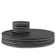 image 1 of Argon Tableware 12 Piece Linea Round Slate Placemats & Coasters Set - 10cm Grey