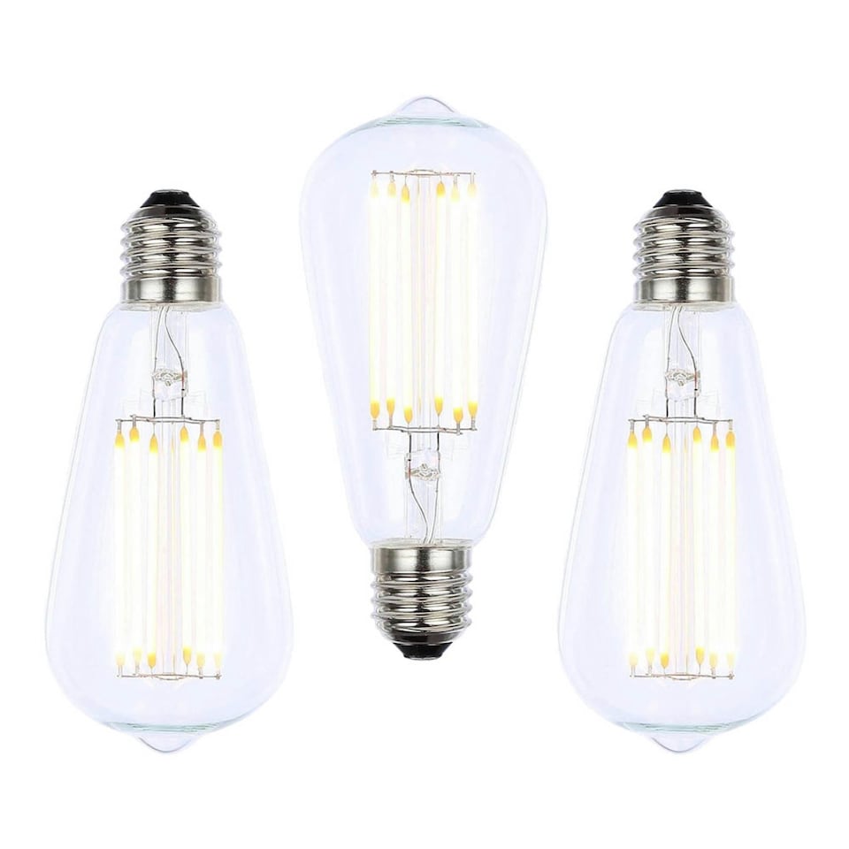 image 1 of BHS 3 Pack of 6 Watt LED ES E27 Vintage Filament Teardrop Bulb | Clear | Warm White | 3