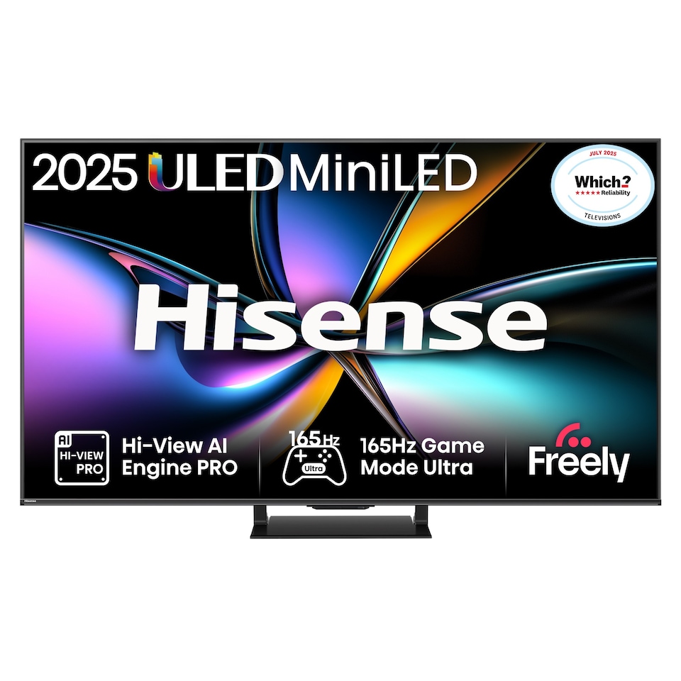 image 1 of Hisense 55" U7QTUK PRO MiniLED 165Hz Smart AI TV with Freely