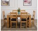 image 3 of Kuba 150 x 85 cm Chunky Medium Oak Dining Table and 6 Lincoln Chairs | Brown | Brown