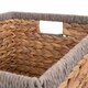 image 4 of Large Water Hyacinth With Grey Rope Border Rectangular Storage Basket | Brown | Brown