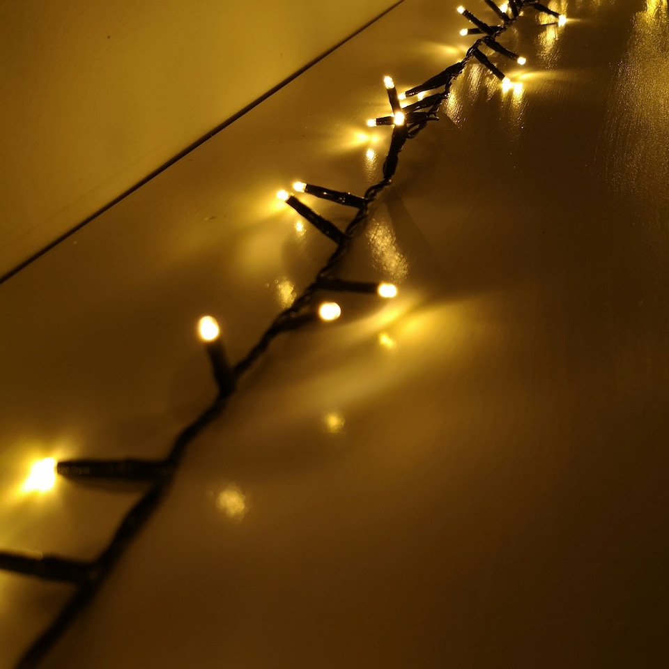 image 1 of 750 LED 18.7m Indoor Outdoor Christmas Multi Function Mains Operated String Lights with Timer in Vintage Gold