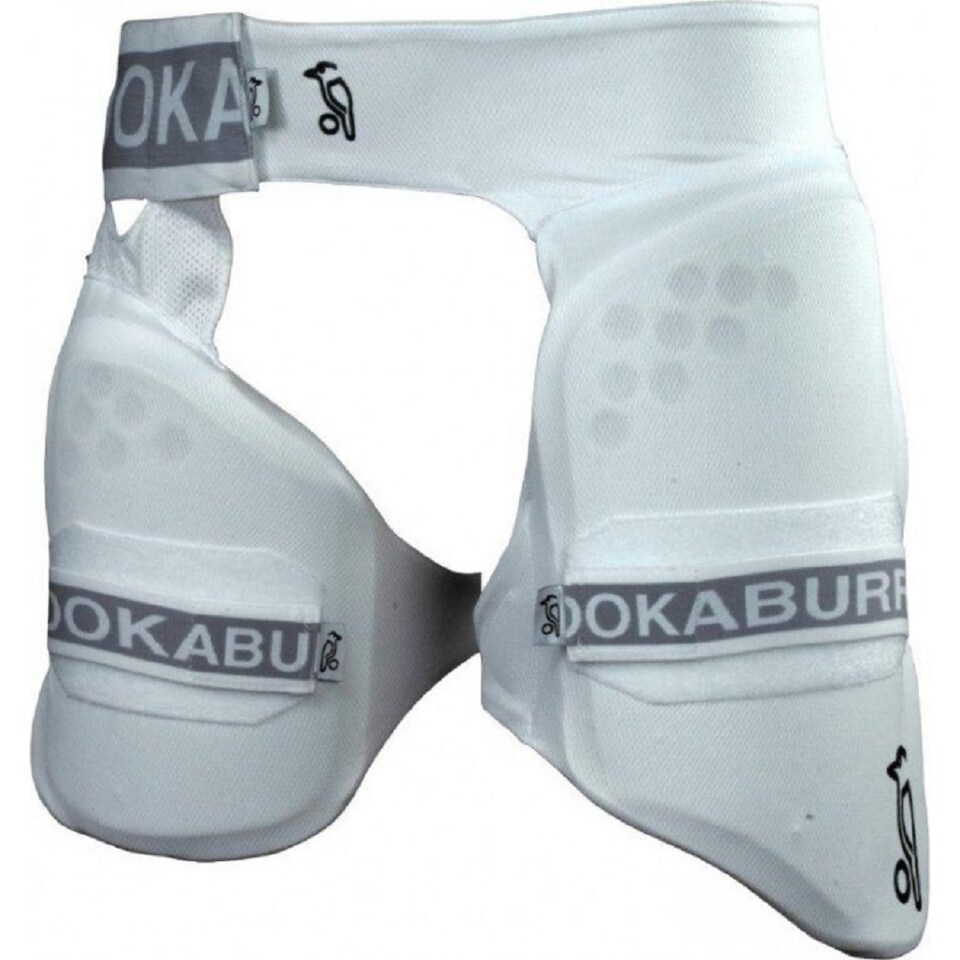 Kookaburra Unisex Adult 500 Pro Right Hand Cricket Thigh Guard | White | White/Grey | One Size | 1