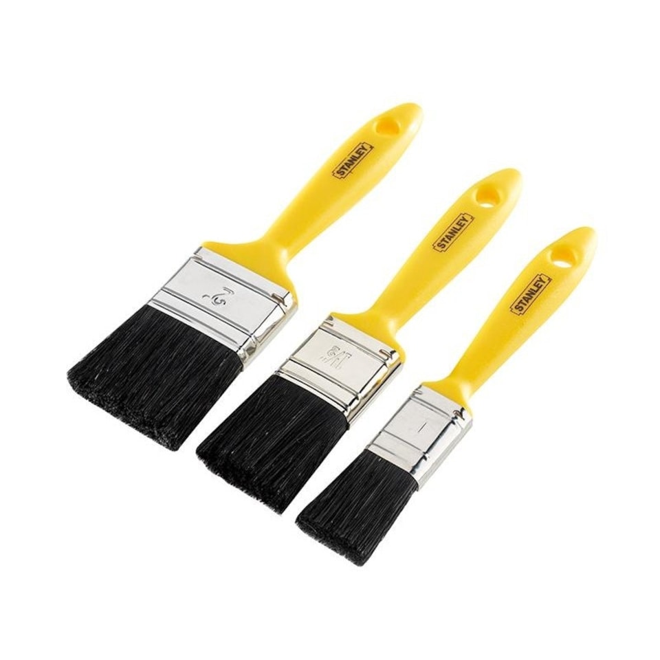 Stanley Hand Tools Hobby Paint Brush - Multi Colour - Set of 3: 25mm, 38mm & 50mm