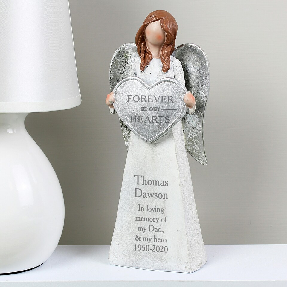image 1 of Personalised Forever In Our Hearts Memorial Angel Ornament