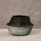 image 4 of Interiors By Premier Black & Silver Seagrass Storage Basket, Decorative Organizer With Handles, Small Seagrass Storage Basket Silver