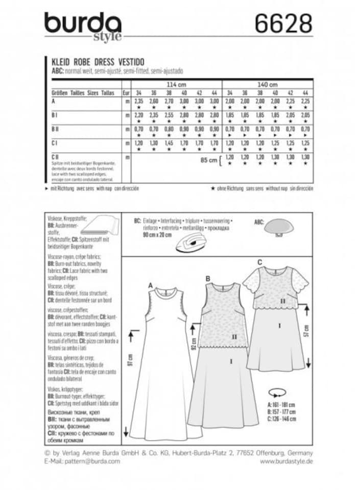 image 1 of Burda 6628 Paper Sewing Pattern – Women’s Dress, UK Sizes 8–18, Easy