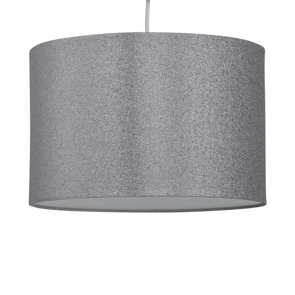 image 1 of Silvery Grey Glitter 30cm Pendant Lightshade Grey