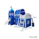 image 6 of Moro Cabin Bed with Slide and Brilliant Blue Cotton Tent, Tower & Tunnel in White
