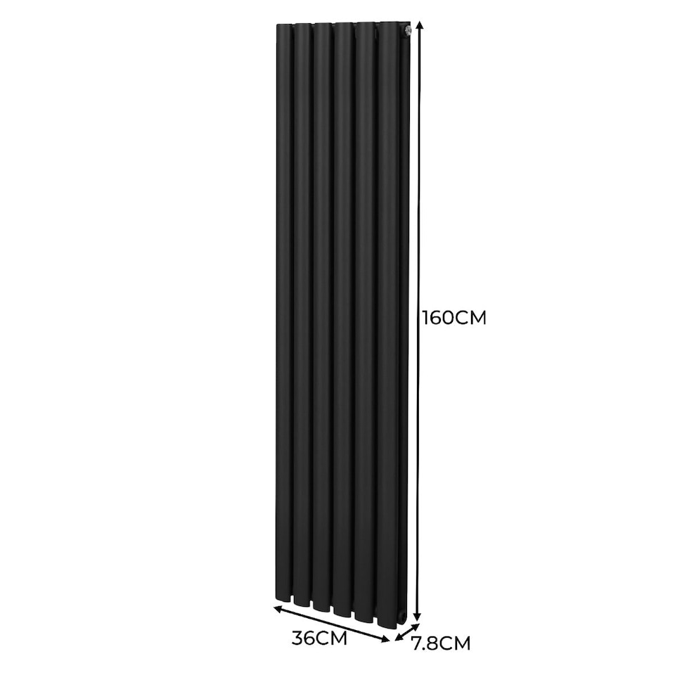 image 1 of Oval Column Radiator 1600mm x 360mm Black