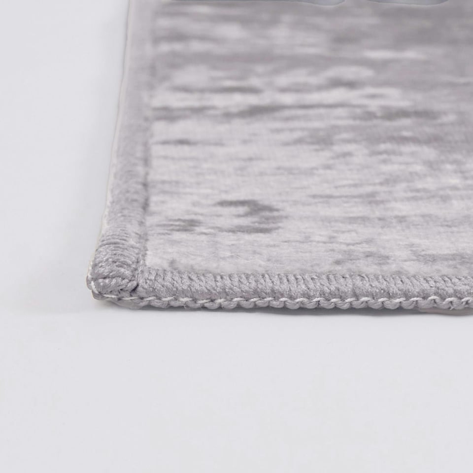 image 1 of OHS Abstract Print Washable Indoor Carpet Floor Rug Runner, 66x200cm - Charcoal | Grey | Charcoal Grey | 66x200cm