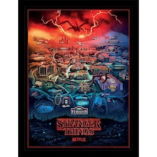 Stranger Things (Hawkins Town) Framed 30x40cm Print