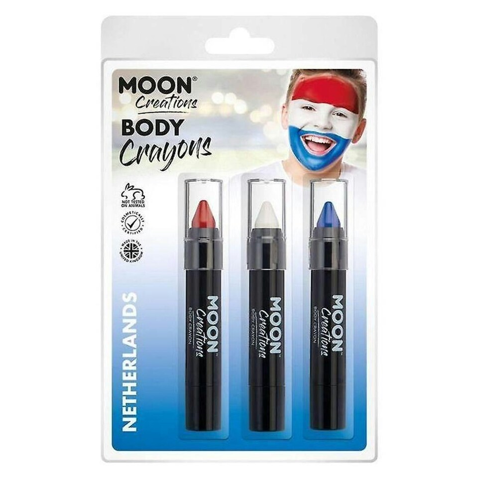 image 1 of Moon Creations Logo Body Crayons - Red/White/Dark Blue - One Size