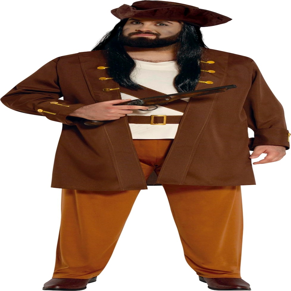 image 1 of Fancy Dress Adult Pirate Captain Brown Beige - M