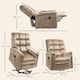 image 7 of HOMCOM Power Lift Recliner Chair for Elderly w/ Remote Control, Champagne Cream | Champagne