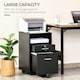 image 6 of Vinsetto Mobile File Cabinet Lockable Documents Storage w/ 5 Wheels Black