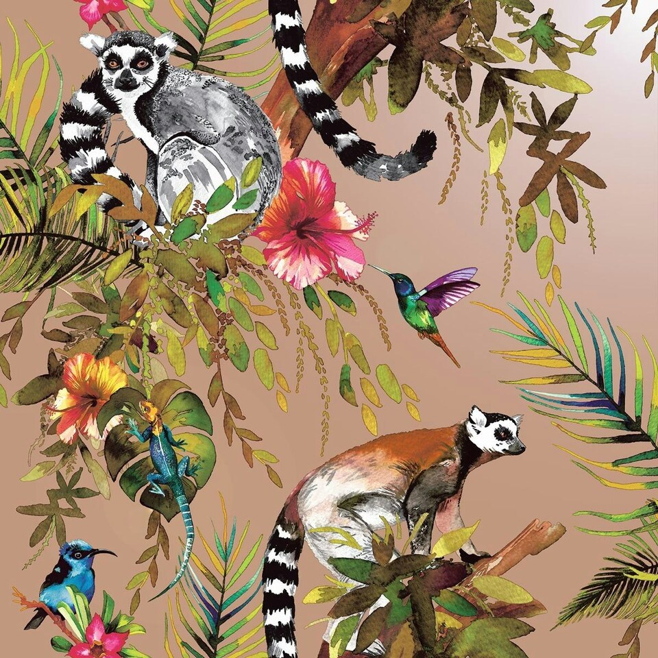 image 1 of Holden Décor Lemur Wallpaper - Gold - 32.1ft x 21in Gold