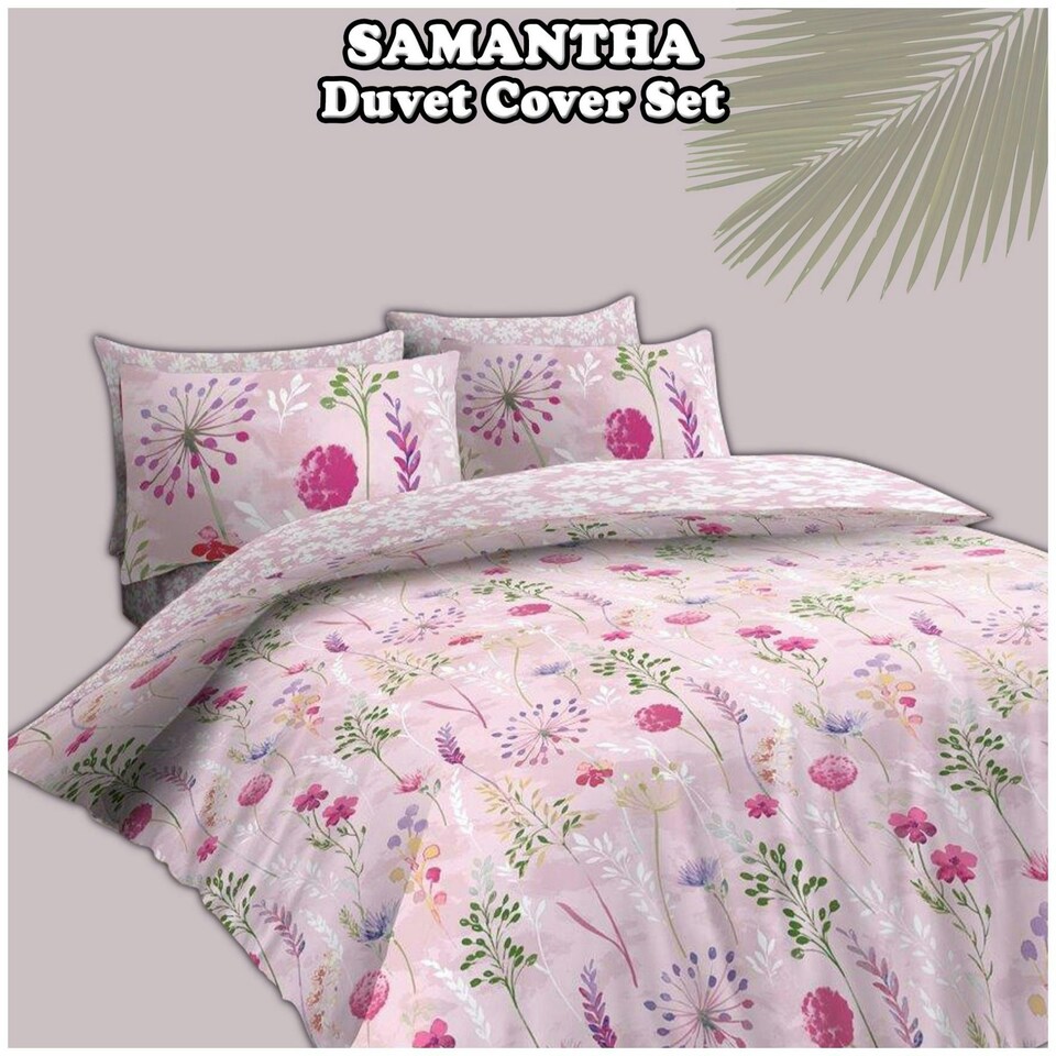 image 1 of VELVETIO Samantha Complete Duvet Cover Set with Fitted Sheet Breathable Bedding Quilt